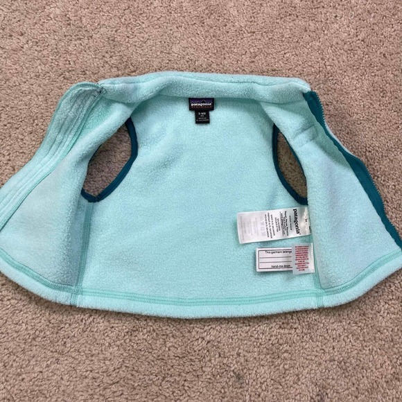 Patagonia Synchilla Baby Full Zip Size 3-6 Month light blue Fleece Vest - Picture 3 of 10